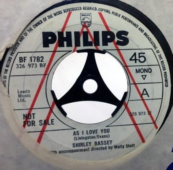 画像1: SHIRLEY BASSEY AS I LOVE YOU シングルレコード (1)