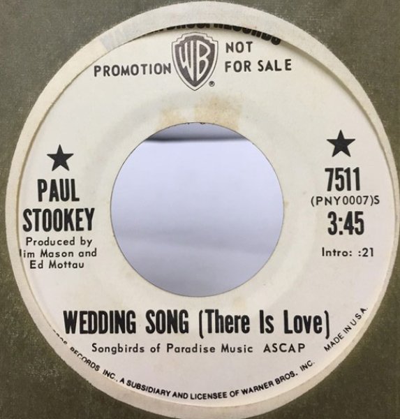 画像1: PAUL STOOKEY/WEDDING SONG シングルレコード (1)