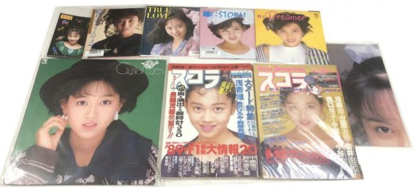 画像1: 浅香唯 レコード 関係雑誌 ポスター ポストカード セット (1)